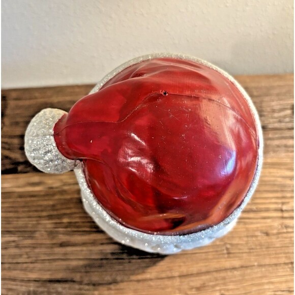 Vintage Blow Mold Christmas Santa Claus Head Glitter Used Nose Not Perfect - Picture 11 of 15